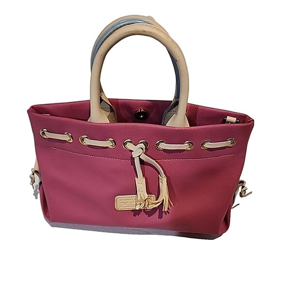 DOONEY & BOURKE Hot Pink MADE IN USA Leather Tassel Tote Crossbody bag vintage - Picture 12 of 16